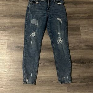 Old Navy Distressed Dark Blue Skinny Jeans
